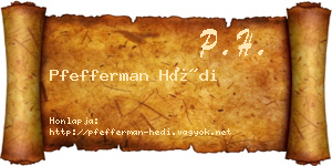 Pfefferman Hédi névjegykártya